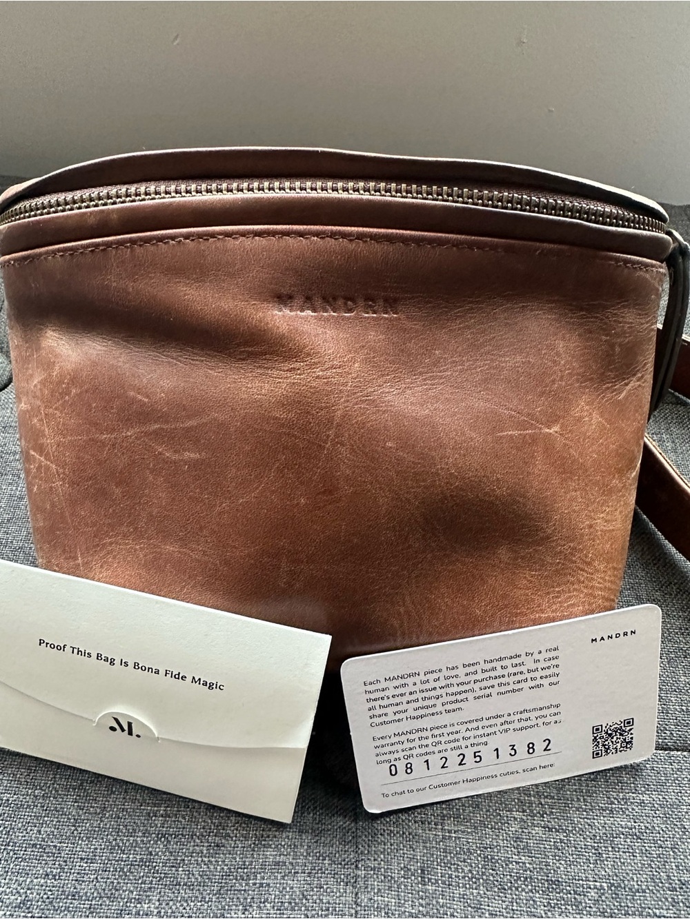 MANDRN The Remy Leather Fanny Pack Crossbody Belt Bag Saddle Brown
